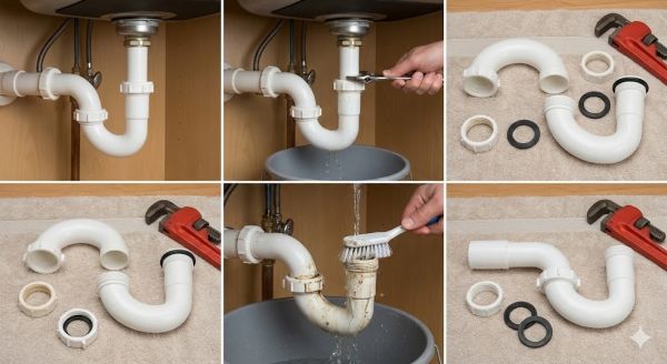 씽크대 S자 트랩 분해 사진