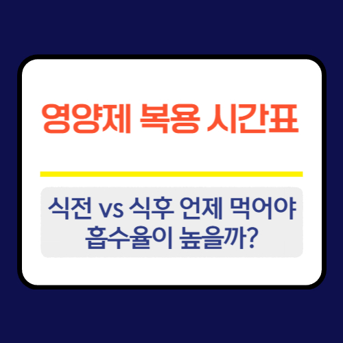 영양제 복용 시간표